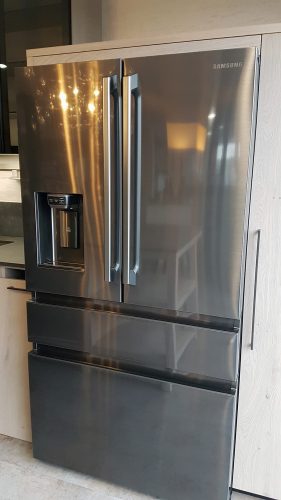 refrigerateur americain samsung inox noir avec distributeur en façade